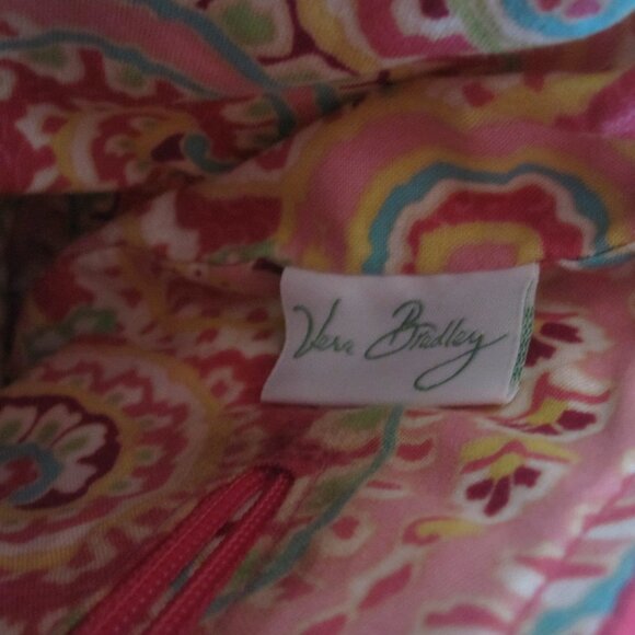 Vera Bradley Purse, 9" Wide, Pink w/ Flowers, very Nice - Picture 5 of 6